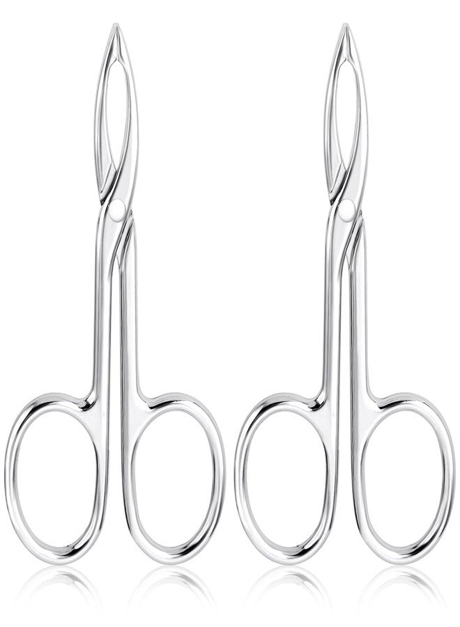 Bremorou Tweezers With Handles 2 Pcs Tweezers For Women Facial Hair Stainless Steel Scissor Handle Eyebrow Tweezers Flat Straight Tip Hair Plucker For Wig Plucking Plucker Facial Care (Silver) - Image 1